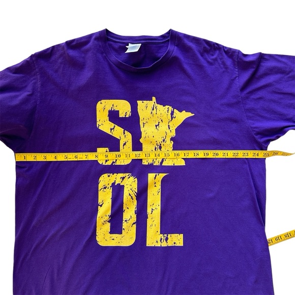 MINNESOTA VIKINGS SKOL tshirt short sleeve purple and gold letters Men's 2XL - Picture 4 of 8